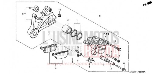 ETRIER DE FREIN ARRIERE CB900F3 de 2003